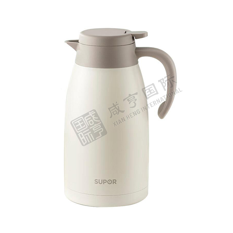 SUPOR/苏泊尔 保温壶 2L 家用大容量水壶316 不锈钢真空保温瓶热水壶暖壶开水瓶白